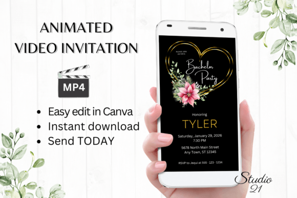 Christmas Bachelor Party Invite W5199: Elevating Pre-Wedding Celebrations with Digital Video Invitations