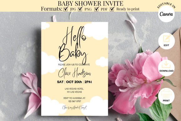 Designing the Perfect Hello Baby Cloud Baby Shower Invitation