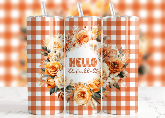 Embrace the Season with a Hello Fall Orange Tumbler Wrap