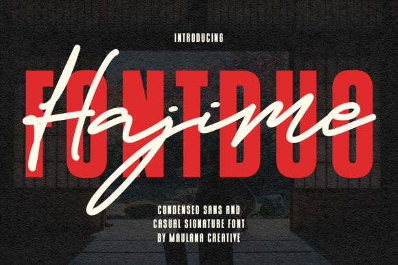 Hajime Font Duo: Modern Condensed & Script